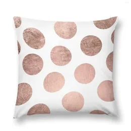 Cuscino moderno faux rosa in oro rosa disegnato a mano pois lanciare di divano personalizzato cover decorativo ornamentale