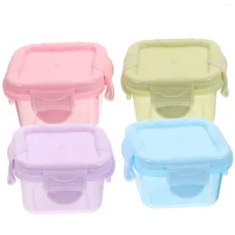 Abendessen 4 -PCs Marmelade Packbox Aufbewahrung für Snackmahlzeiten Konservierungen Versiegelte Behälter Salatdressing -Spender Kisten PP Kitchen Baby