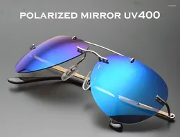 Occhiali da sole Limited !!!Claravida Men Women Aviation Rimess Blue Mirror Uv400 polarizzato con custodia