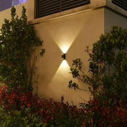 Solar Wall Lamp 2 Modes Lighting Outdoor Waterproof Up and Down Luminous Lighting Garden