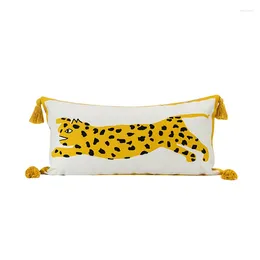 Almofado Tampa de impressão de leopardo dourado para sofá de estojo de cama ao ar livre estúdio Lombar Coussin Sofá Decoração da cadeira