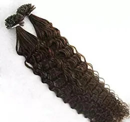 150 -tal 1gs brasilianska jungfru fusion hårförlängningar djupt lockigt mänskligt riktigt hår 2 4 6 keratin nagel u tip hår förlängning7290085