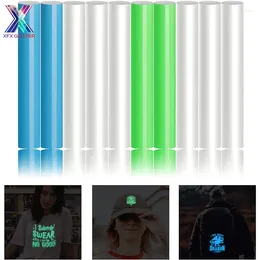 Adesivos de janela xfx htv brilho na transferência de calor escuro 10 folhas 12 x10 ferro luminoso na prensa para camiseta hat diy cricut