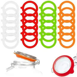 Storage Bottles 10pc Mason Jar Gaskets Silicone Replacement Gasket O Seals Rings Kimchi Leak-proof Sealing Ring Kitchen