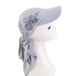 Ballkappen Glitzer Blume Muslim Hijab Turban Baseballhut für Frauen Kopftuch mit Festkolor Sun Visor Sommer im Freien Sonnenschutzhüte