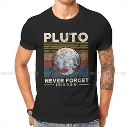남성용 T 셔츠 빈티지 레트로 라운드 칼라 Tshirt Pluto Planet Fabric Classic Shirt 남자 옷 디자인 푹신한 큰 판매