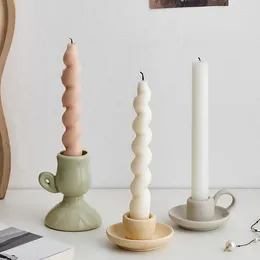 Candele per candele Ornamenti per supporto in ceramica retrò per la casa decorazione da tavolo da sterzo