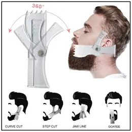 2024 Новый новый новый в 1 в 1 мужчина моделирование рецепторов для формирования шаблонов шаблона шаблона шаблона вращения мужской красоты для подключения волос Beard Comb2.