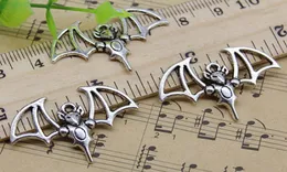 50pcs Bat Alloy Charmms pendente de jóias retrô que produzem o chaveiro de prata antigo para brincos de pulseira 33x23mm8546472