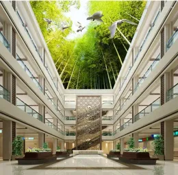 Sfondi 3D Bellissima foresta di bambù Murale volante Murale dipinto da parete del soggiorno Camera da parati decorazione per la casa
