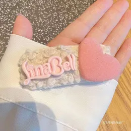 Haiyue Jewelry Cream Pink Curled Plush Cute Cat Versatile Side Bang Hair Clip Sweet