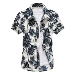 Moda Masculina Camisa Havaiana de Manga Curta Secagem rápida Plus Tamanho Asiático M5XL Verão Camisas Florais Casuais para Men 240415