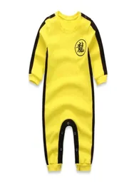 2018 Novo Bruce Lee Baby Boys Roupa Romper chinês Kong Fu Infante Macacão Herói Hero recém -nascido Costume de traje2456009