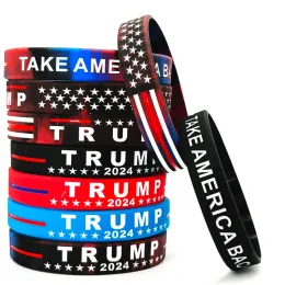 Trump 2024 Nehmen Sie das amerikanische Back -Armband Amerikanische Präsidentwahlen Silikonarmband 0415