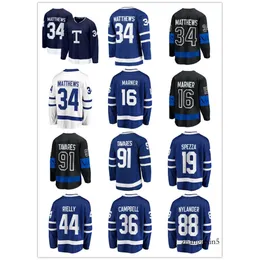 قمصان الهوكي أوستون ماثيوز 34 مارنر 16 جون تافاريس 91 نيلاندر 88 ريلي 44 كامبل 36 Spezza 19 Blue White 2022 Classic Black Size S-XXXL ED M 479