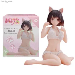 Action Toy Figures 10CM Anime Megumi Kato Cat Ear Figure Saekano How To Raise A Boring Girlfriend Pajamas Anime Figure Action Figures Model Toys Y240415