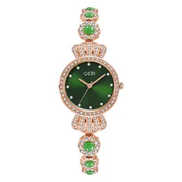 Fashion Watch, Damenwache, leichter Luxus, High-End-Gefühl, Jade und Stone Watch, Damens Full Diamond Quartz Waterdof Watch