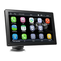 Ny 9 tum ips pekskärm trådlös carplay bärbar radio Android Auto FM Am RDS HD Display Car Stereo Movie Media