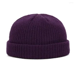 Berets Unisex Solid Color Knitted Beanies Stretch For Women Men Outdoor Climbing Hiking Casual Short Skullies