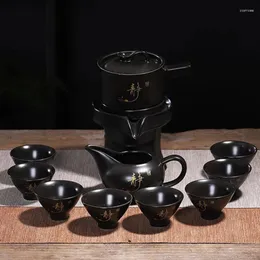 Tee-Sets Chinese Gongfu Tea Set Service Automatische Steinmühle Pot Cups Geschenk für Zeremonie Party Home und Bürodekoration