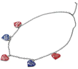 일본인 Nigo Human Made Red와 Blue Love Necklace Brand Fashion Trend 스웨터 체인 다목적 보석 액세서리 4272308