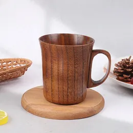 Bakningsverktyg 1pc japansk kreativ jujube sur trämuggkopp med handtag hushållens höga skönhetstemperaturbeständig te kaffe
