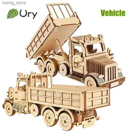 Puzzle 3D Ury 3D in legno per camion per camion sportivi sportivi fuoristrada scaricando mobile retrò di assemblaggio di veicoli retrò regalo decorazione fai-da-te per bambini y240415