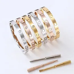 Designer Screw Bracelet Fashion Luxury Jewelry Fashion Gold Plated Titanium Steel Diamond 17mm 19mm Women Men Nail Bracelet Silver Designer Jewelry