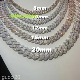 Custom Pass Diamond Test Vvs Moissanite Cuban Link Chain 10mm 12mm 15mm 18mm 20mm Hip Hop Necklace Men 925 Jewelry NN7S IWJ8