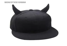 Ball Caps Hangyunxuanhao Parentchild Black Men Women Punk Horn Baseball Cap Hiphop Hat Regulowanego Snapback z Horns7903566