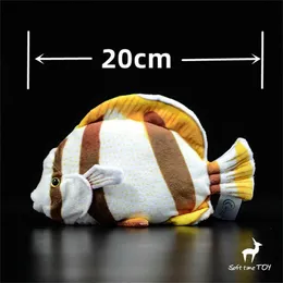 Animali di peluche imbottiti Pesce farfalla ad alta fedeltà anime grazioso pelumo angelo peluche giocattoli per animali life simulazione simulazione bambola di bambola kawai regali giocattolo kawai l47