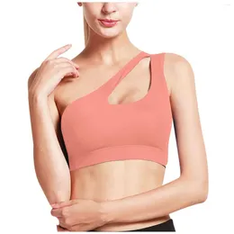 Frauen Tanks Damen Solid Color One Schulter Sport schocksicher hochintensität