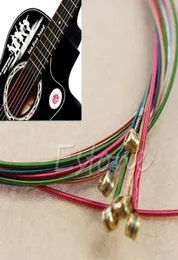 6pcs Akustik Gitar İçin Gökkuşağı Renkli Renk Dizeleri Ukulele Enstrümanı 4512884
