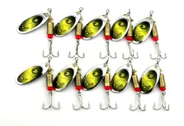 10 шт. Новая металлическая ложка Spinnerbait Fishing Lures с тройными крючками Рыбалка Wobblers Sequints приманки 7cm88g278f1544248