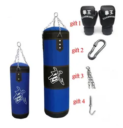 6080100120 cm gigante blu sabbago addensato sacchetto da punzonatrice addimensionante gancio di addestramento sport kick borse di boxe vuote con guanti2241353