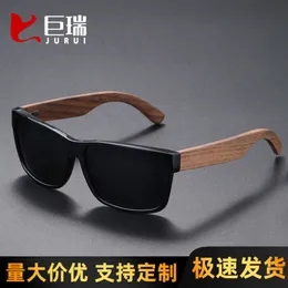 2023 New Minimalist Atmospheric Polarized for Outdoor Fishing, Sun Shading, UV Protection, Bamboo and Wood Leg Sunglasses