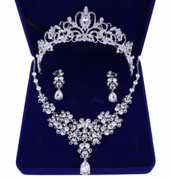 Bridal Tiaras Haare Halskette Ohrringe Accessoires Hochzeit Schmucksets Billig Modestil Braut Haarkleid97783803360226