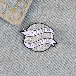 Mercury Retrograde Enamel Pin Custom Stars Brooches for Shirt Lapel Backpack Astrology Badge Jewelry Gift for Fans Friends