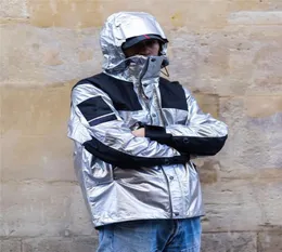 Fashionmen Marka Tasarımcı Kış Ceketleri Rüzgar Çeker Mens Giyim Yansıtıcı Kuzey Gümüş Altın Homme Ceketler Yüksek Sokak Erkekleri J7051220