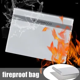 Storage Bags Fireproof Document Bag Protectors With Zipper For Documents Waterproof And Money Cash