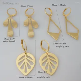 Dingle örhängen Foromance/ Three Styles Yellow Gold Plated Leaf Formed 1,9 1,97 1,5 tum örhängen bra design