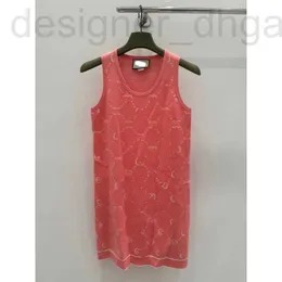 Basic Casual Kleider Designer neuer gestrickter Weste Rock mit Kontrastfarbenbriefendesign, Schlank