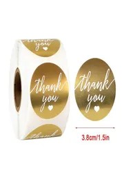 500pcsroll 38mm Gold Folie Vielen Dank Aufkleber für Siegelbezeichnungen 1 Zoll Geschenkverpackung Geburtstagsfeier Angebot Stationery3548850