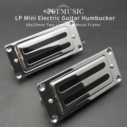 Kablolar İki Çizgi 68x29mm Mini Elektro Gitar Humbucker LP Gitar Gümüş Rengi (Boyun ve Köprü Evrensel)