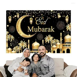 Party Decoration Eid Banner Backdrop Festive Moon Star Sign Background Wall Banners For Outside And Indoor Supplies