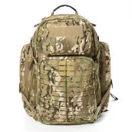 バックパックAkmax Military Medium Rucksack Molle Army Tactical Assault Backpack、キャンプ、ハイキング、バグアウト、マルチカム迷彩のための3日間のパック