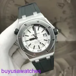 AP запястья Watch Montre Royal Oak Series серия типа Автоматическое механическое дайвинг водонепроницаемый сталь -резиновый ремень Дата дисплея Мужские часы 15710STOOA002CA02 White Plat