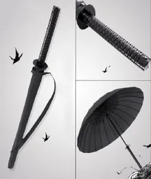 Persönlichkeit Samurai Regenschirme für Erwachsene langes Griff Anime -Messer Unbrellas undurchsichtig Sonnenschatten Regenschirm Ninja Schwert Aktivität Requisiten5715061