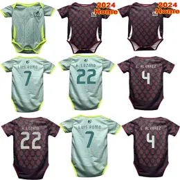 24/25 Mexico Baby Soccer Jerseys H. LOZANO ARAUJO G.OCHOA RODRIGUEZ E.SANCHEZ ARTEAGA J.GALLARDO Home Away Football Shirts BB Short Sleeve