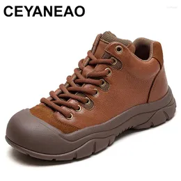 Casual Shoes 4cm Ergonomisk Autumn Big Toe Ethnic Cow Seced